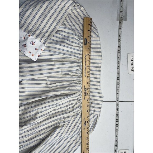 BURU x Brooklyn reversible Car Coat Blue ticking Ditsy Floral size S/XS designer - Picture 8 of 12